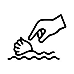 Obraz premium Hand reaching for a seashell in water with gentle waves 