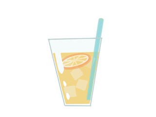 Illustration of a lemonade drink in a glass cup