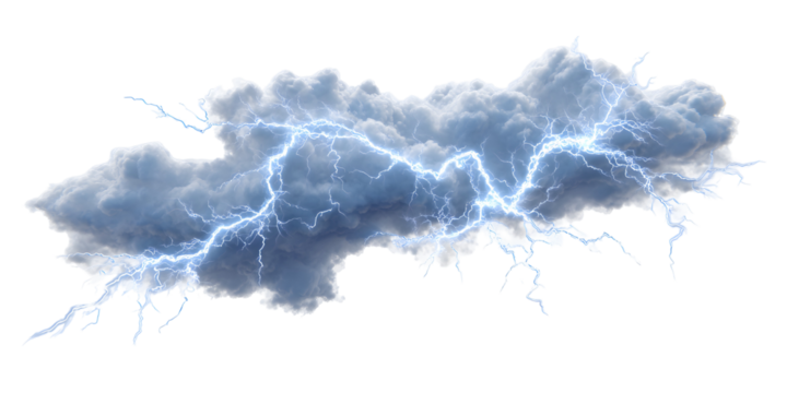 Electrifying storm cloud illuminates night