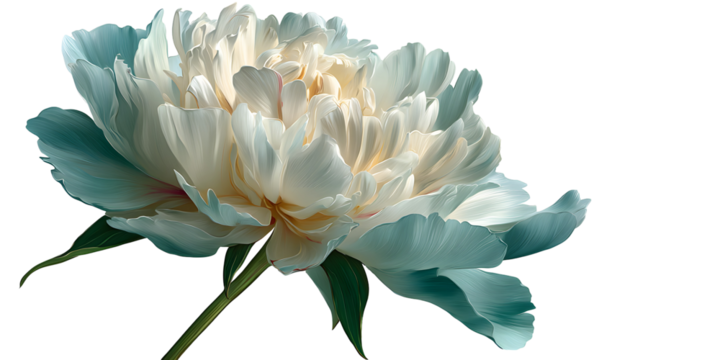 Ethereal creamy bloom against dark abyss