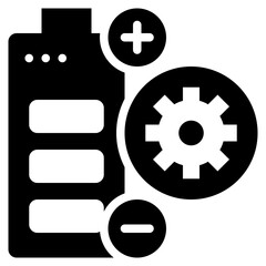 battery power system setting solid glyph icon