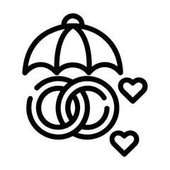 wedding insurance Line Icon