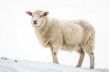 Fototapeta premium A Sheep on white background