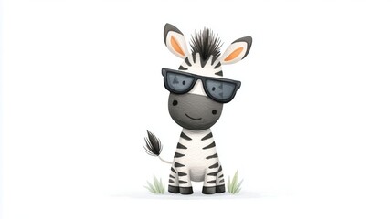 Cute Baby Zebra Wearing Sunglasses