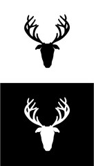 silhouette head deer horn