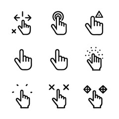 Fototapeta premium Collection of hand gesture icons for touchscreen devices