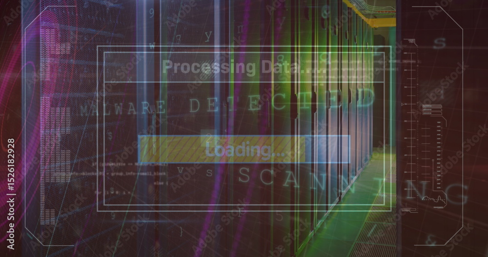 Poster image of loading and data over servers