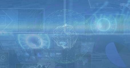 Image of data processing over globe