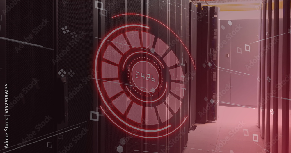 Poster image of scope scanning with data processing over server room