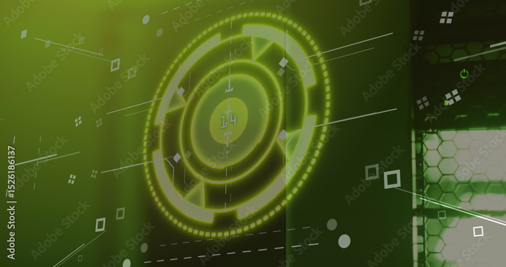 Poster image of scope scanning with data processing over server room