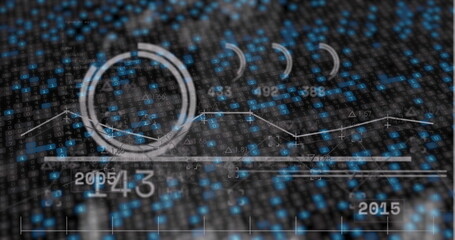 Image of data processing over black background