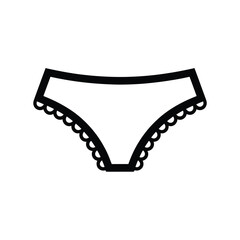Lace Trimmed Underwear Simple Line Art Illustration
