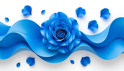 blue rose on a blue background | Blue Rose Vector Background | Abstract Blue Rose Background | 3D Blue Rose Vector | Elegant Blue Rose Vector background