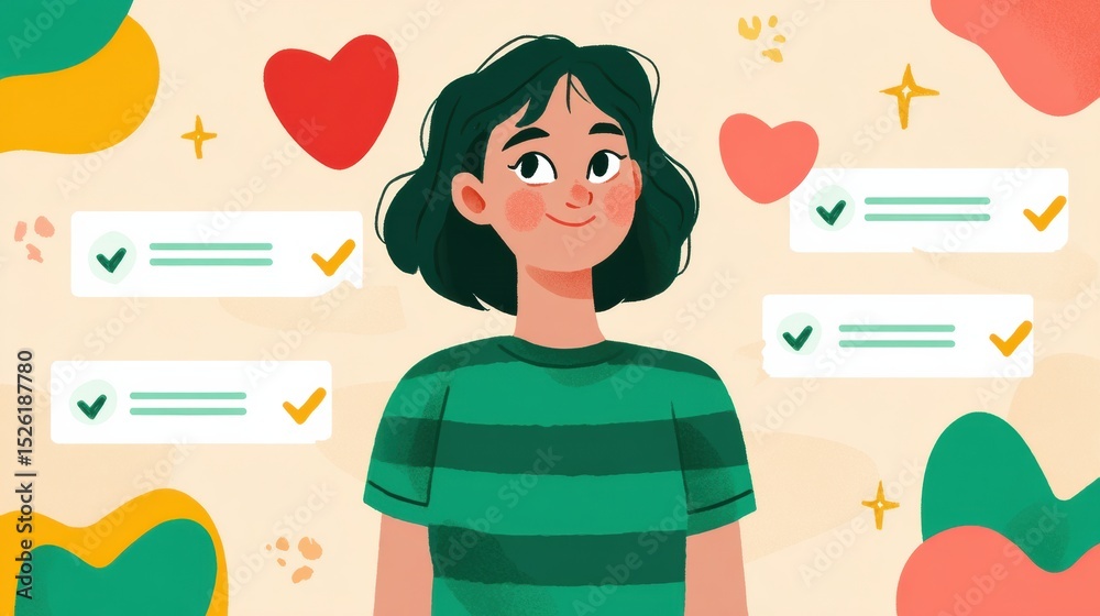 Poster daily compliments tracker infographic encourages positive affirmations for self-esteem and well-bein