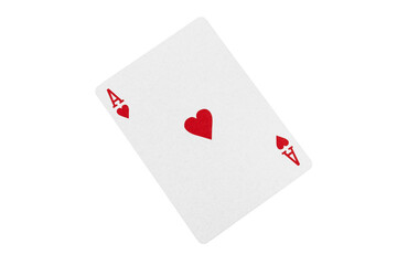 Ace of Hearts Playing Card on Green Table