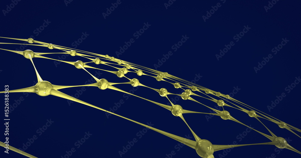 Poster unique image of yellow networking design with abstract design glitch in background