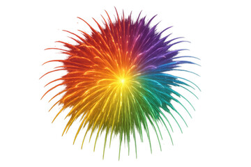 Fototapeta premium Colorful firework exploding with transparent background, perfect for celebrations and festive events