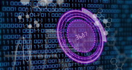 Image of scope scanning with numbers and binary coding processing