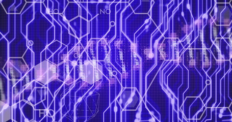 Image of dna strand over network of connections