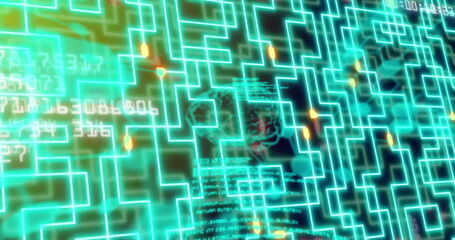 Image of data processing over network of connections