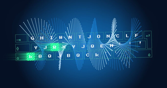 Image of fingerprint made of rotating over black background