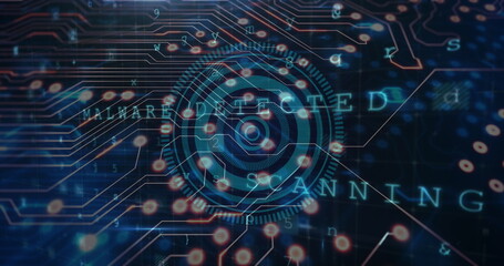 Image of moving shapes over network of connections