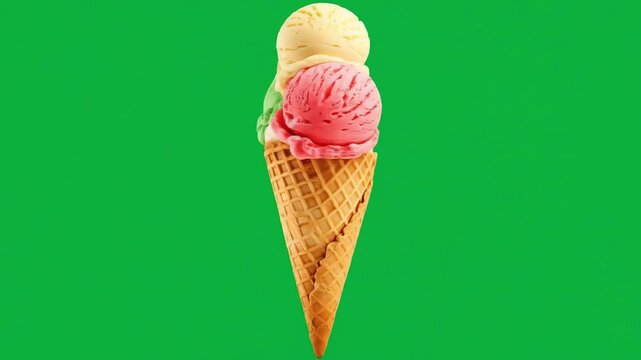Ice cream cone slowly rotates 360 degrees