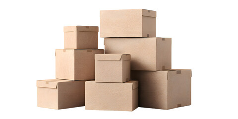 Stacked parcels against a stark background