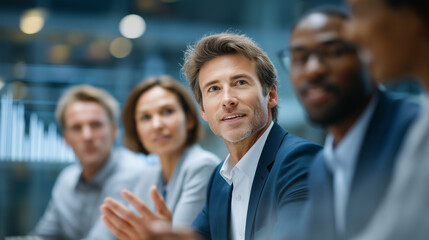 Multicultural teamwork in a modern meeting room