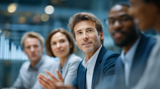 Multicultural teamwork in a modern meeting room
