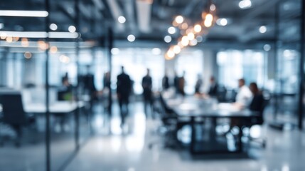Blurred Business Meeting in Modern Office
