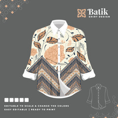 beautiful batik shirt template design 98