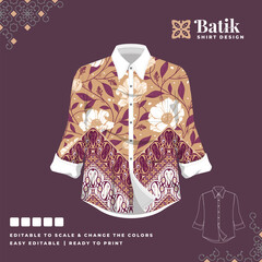 beautiful batik shirt template design 94
