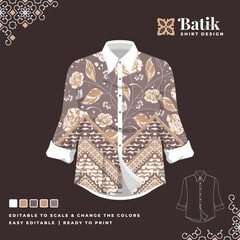 beautiful batik shirt template design 95