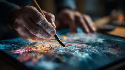 Obraz premium Painting Digital Abstract Art with a Virtual Brush