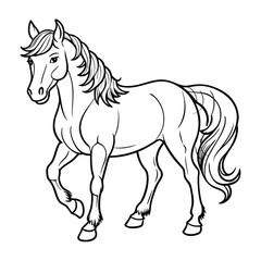 Elegant Horse Line Art Printable Coloring Page for Adults and Kids