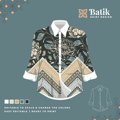 beautiful batik shirt template design 90