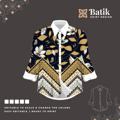 beautiful batik shirt template design 87
