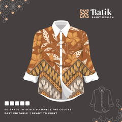 beautiful batik shirt template design 86