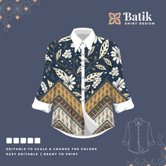 beautiful batik shirt template design 85