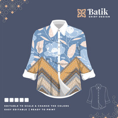 beautiful batik shirt template design 79