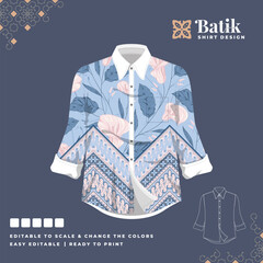 beautiful batik shirt template design 78