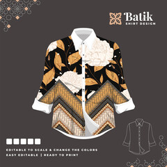 beautiful batik shirt template design 82