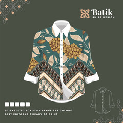 beautiful batik shirt template design 76