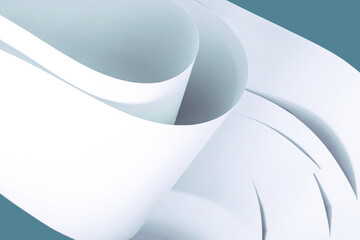 Sheets of paper in cool tones as a background for various creative solutions.