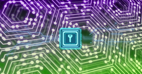 Image of key icon over network of connections