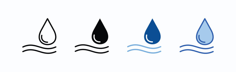 Drop icon sheet multiple style collection isolated vector