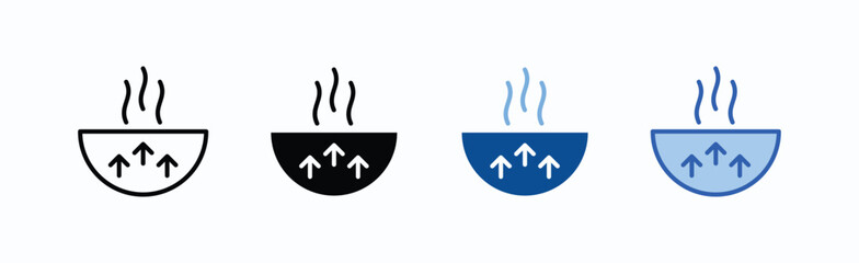 Geothermal icon sheet multiple style collection isolated vector