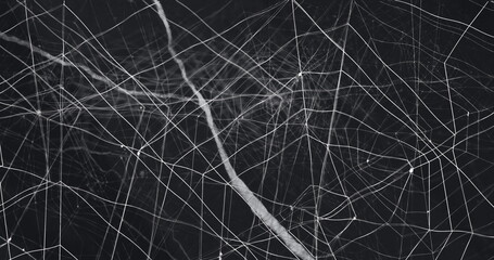 Image of moving shapes at halloween over web
