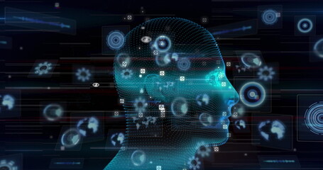 Image of data processing over digital human